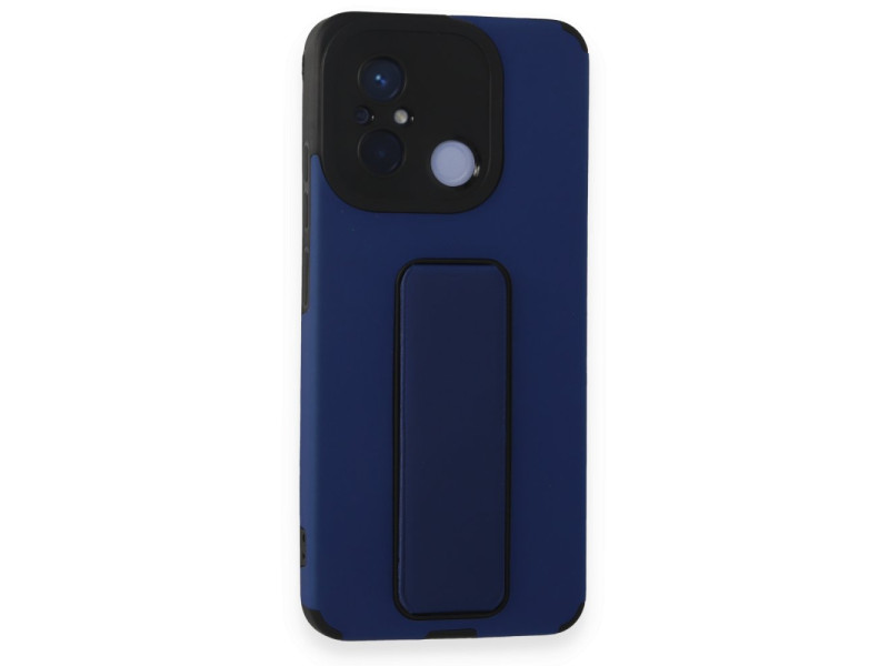 Newface Xiaomi Redmi 12C Kılıf Mega Standlı Silikon - Mavi