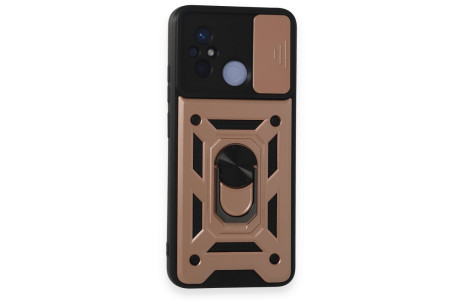 Newface Xiaomi Redmi 12C Kılıf Pars Lens Yüzüklü Silikon - Rose Gold