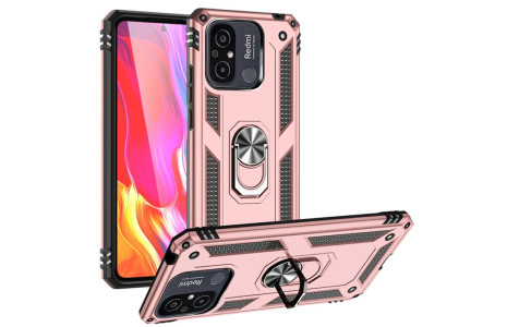 Newface Xiaomi Redmi 12C Kılıf Sofya Yüzüklü Silikon Kapak - Rose