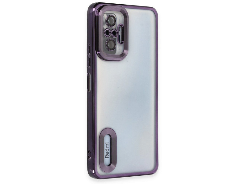 Newface Xiaomi Redmi Note 10 Pro Kılıf Slot Silikon - Mor