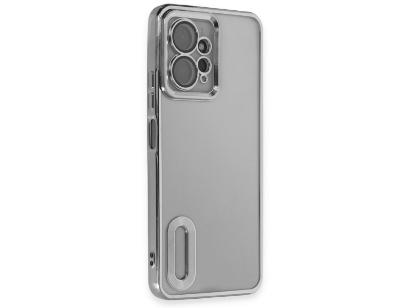 Newface Xiaomi Redmi Note 12 4G Kılıf Slot Silikon - Gümüş