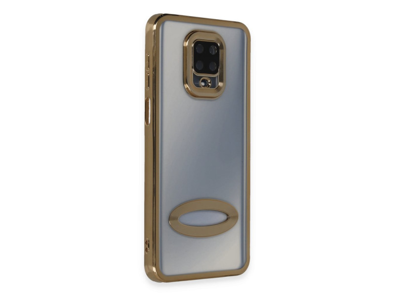 Newface Xiaomi Redmi Note 9S Kılıf Slot Silikon - Gold