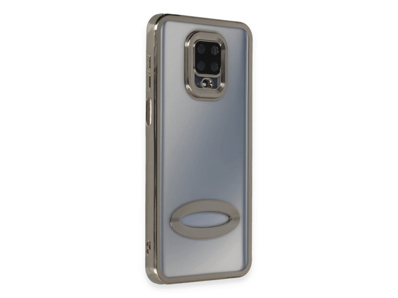 Newface Xiaomi Redmi Note 9S Kılıf Slot Silikon - Gümüş