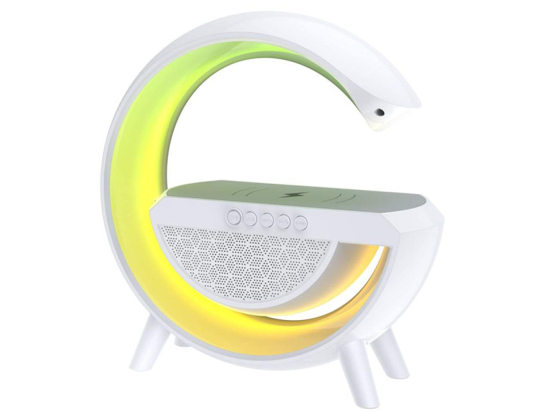 Newface YR-909 Kablosuz Şarj Standlı RGB Kablosuz Hoparlör - Beyaz