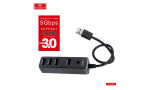 Earldom HUB07 Tak Çalıştır 3 Adet Usb 2.0 ve 1 Adet Usb 3.0 Çıkışlı Usb Çoklayıcı - Siyah