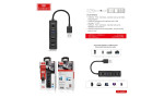 Earldom HUB07 Tak Çalıştır 3 Adet Usb 2.0 ve 1 Adet Usb 3.0 Çıkışlı Usb Çoklayıcı - Siyah