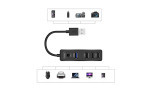 Earldom HUB07 Tak Çalıştır 3 Adet Usb 2.0 ve 1 Adet Usb 3.0 Çıkışlı Usb Çoklayıcı - Siyah
