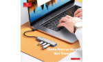 Earldom HUB12 Tak Çalıştır 40cm 4 Adet Usb 2.0 ve 1 Adet Type-C Çıkışlı Usb Çoklayıcı - Gri
