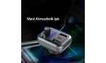 Earldom M63 Bluetooth USB3.0 ve Type C PD Hızlı Şarj FM Transmitter - Siyah
