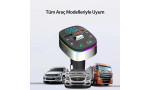 Earldom M74 Bluetooth USB3.0 Dijital FM Transmitter - Siyah