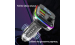 Earldom M80 Bluetooth USB3.0 ve Type C PD Hızlı Şarj FM Transmitter - Siyah