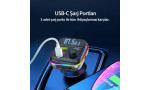 Earldom M80 Bluetooth USB3.0 ve Type C PD Hızlı Şarj FM Transmitter - Siyah
