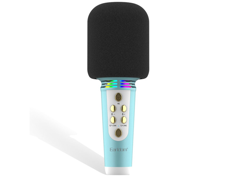 Earldom MC6 Led Işıklı Karaoke Mikrofon - Mavi