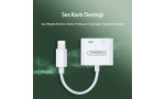 Earldom OT46 Tak Çalıştır Lightning to 2in1 Type-C ve Aux Dönüştürücü - Beyaz