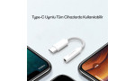 Earldom OT69 Tak Çalıştır Type-C to Aux Dönüştürücü - Beyaz