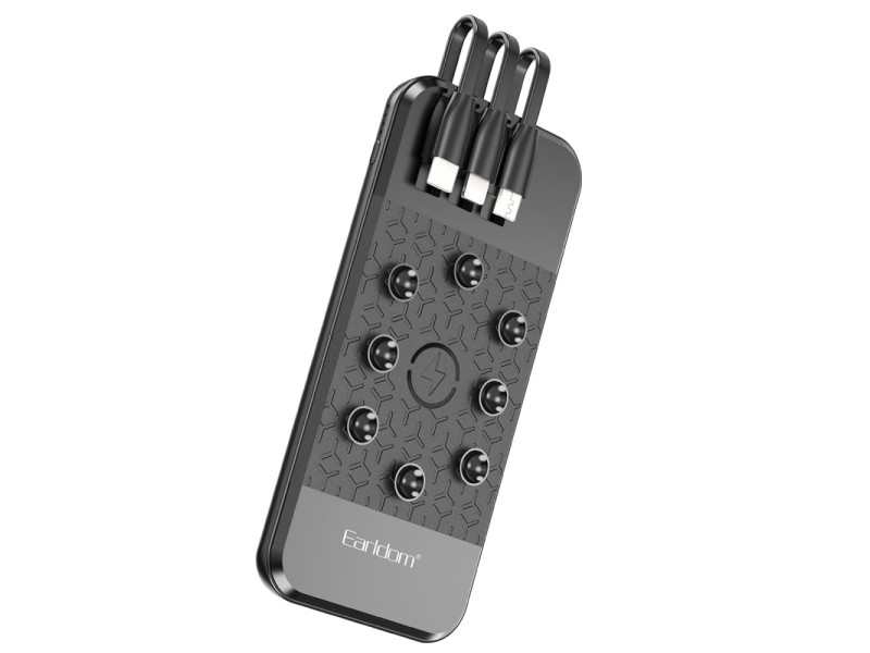 Earldom PB57 10.000 mAh 5in1 Kablosuz Şarjlı PD Hızlı Şarj Powerbank - Siyah