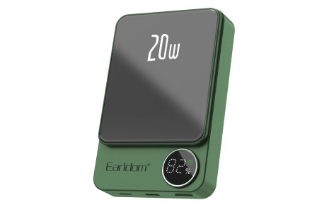 Earldom PD24 10.000 mAh 20W Kablosuz Şarjlı PD Hızlı Şarj Mini Powerbank - Yeşil