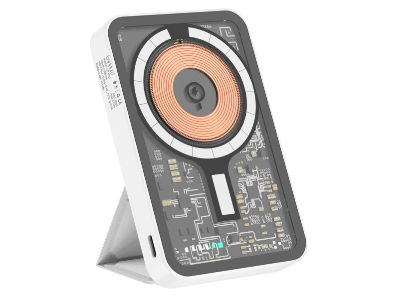 Earldom PD32 5.000 mAh 22.5W Kablosuz Şarjlı Standlı PD Hızlı Şarj Powerbank - Beyaz