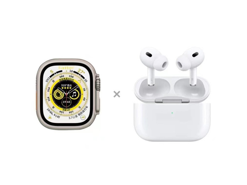 Earldom SW9 Akıllı Saat ve Airpods Kulaklık Set - Gümüş