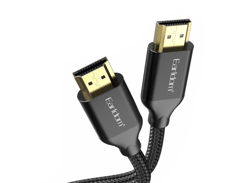 Earldom W26 3m 4K Altın Uçlu Hasır HDMI Kablo - Siyah
