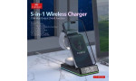 Earldom WC34 5in1 15W Dijital Saatli Magsafe Masaüstü Kablosuz Şarj Standı - Siyah