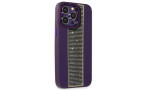 HDD iPhone 15 Pro Max Kılıf HBC-160 Almera Taşlı Kapak - Derin Mor