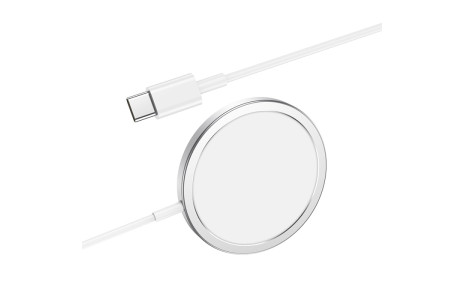 Hoco CW30 Pro 1M Kablosuz Magsafe Şarj Cihazı - Gümüş