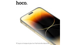 Hoco iPhone 14 Pro Max 9D Dustproof Cam Ekran Koruyucu - Siyah