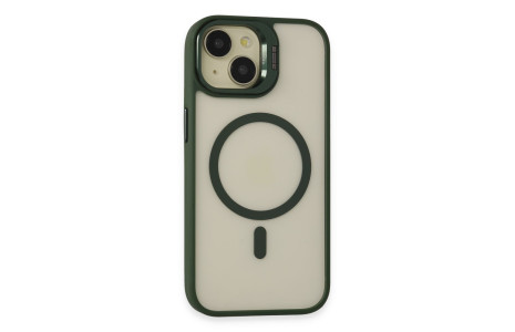 Joko iPhone 15 Kılıf Roblox Lens Magsafe Standlı Kapak - Koyu Yeşil