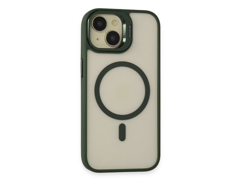 Joko iPhone 15 Kılıf Roblox Lens Magsafe Standlı Kapak - Koyu Yeşil