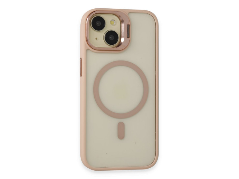 Joko iPhone 15 Kılıf Roblox Lens Magsafe Standlı Kapak - Pudra
