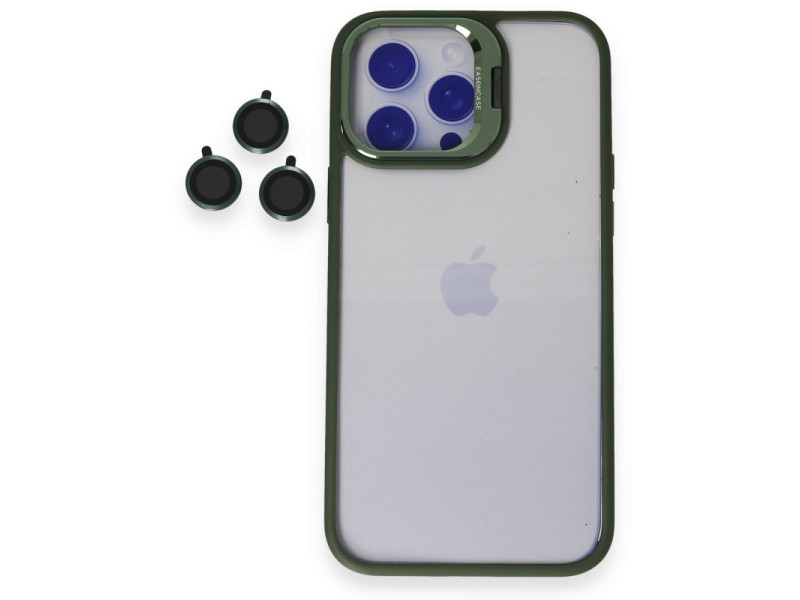 Joko iPhone 15 Pro Kılıf Roblox Lens Standlı Kapak - Koyu Yeşil