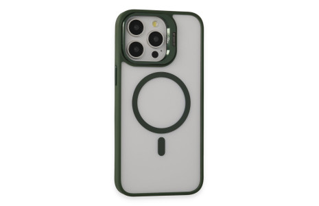 Joko iPhone 15 Pro Max Kılıf Roblox Lens Magsafe Standlı Kapak - Koyu Yeşil