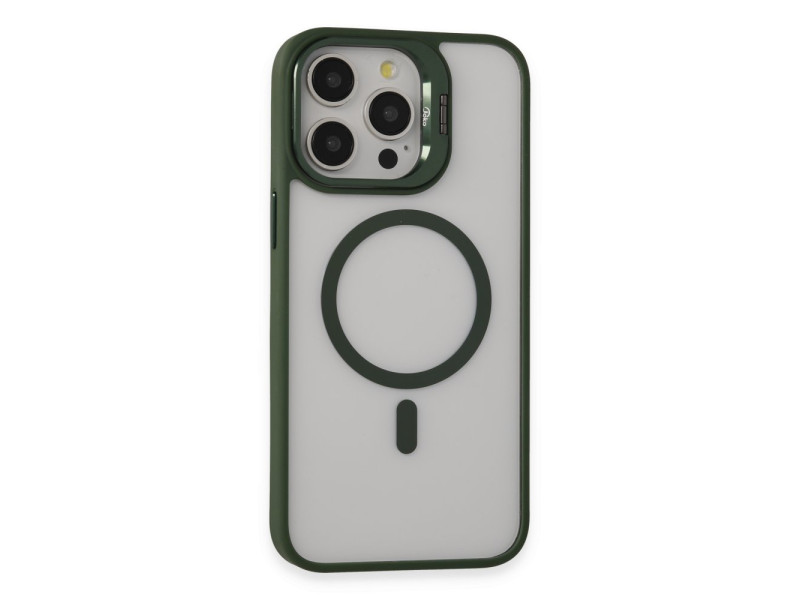 Joko iPhone 15 Pro Max Kılıf Roblox Lens Magsafe Standlı Kapak - Koyu Yeşil