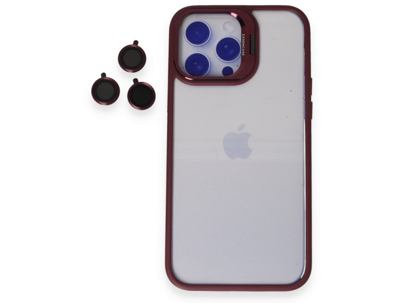 Joko iPhone 15 Pro Max Kılıf Roblox Lens Standlı Kapak - Bordo