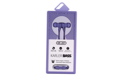 Karler Bass KR-207 Mıknatıslı Kablolu Kulaklık - Mor