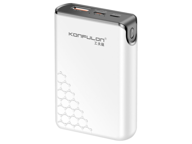 Konfulon A6Q 22.5W Usb 3.0 ve 20W Type-C Çıkışlı 10.000 mAh PD Powerbank - Beyaz