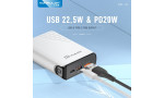 Konfulon A6Q 22.5W Usb 3.0 ve 20W Type-C Çıkışlı 10.000 mAh PD Powerbank - Siyah