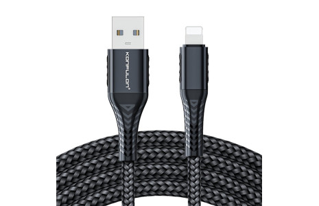 Konfulon DC33 Usb 3.0 to Lightning 1M Tel Örgü 60W Kablo - Gri
