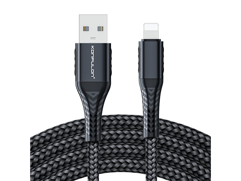 Konfulon DC33 Usb 3.0 to Lightning 1M Tel Örgü 60W Kablo - Gri