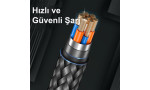 Konfulon DC33 Usb 3.0 to Lightning 1M Tel Örgü 60W Kablo - Gri