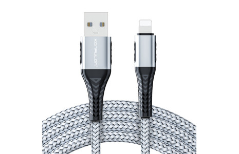 Konfulon DC33 Usb 3.0 to Lightning 1M Tel Örgü 60W Kablo - Gümüş