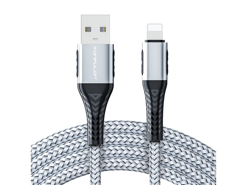 Konfulon DC33 Usb 3.0 to Lightning 1M Tel Örgü 60W Kablo - Gümüş