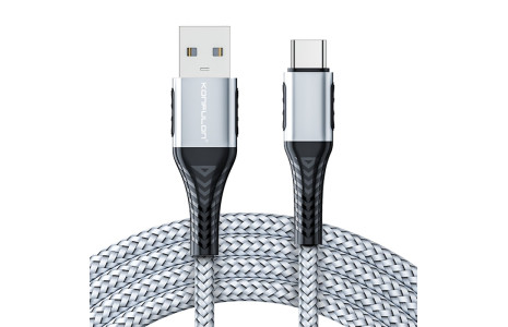 Konfulon DC34 Usb 3.0 to Type-C 1M Tel Örgü 60W Kablo - Gümüş