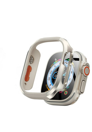 Movenchy Apple Watch Ultra 49mm Movenchy MO-WT3 Alüminyum Camlı Kasa Ekran Koruyucu - Yıldız Işığı