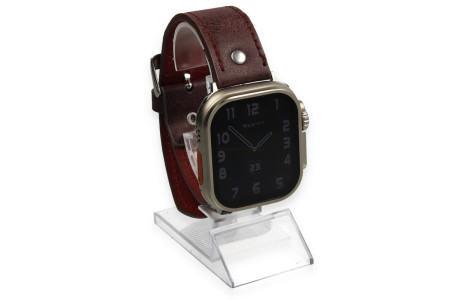 Newface Apple Watch Ultra 49mm NL18 Deri Kordon - Derin Mor