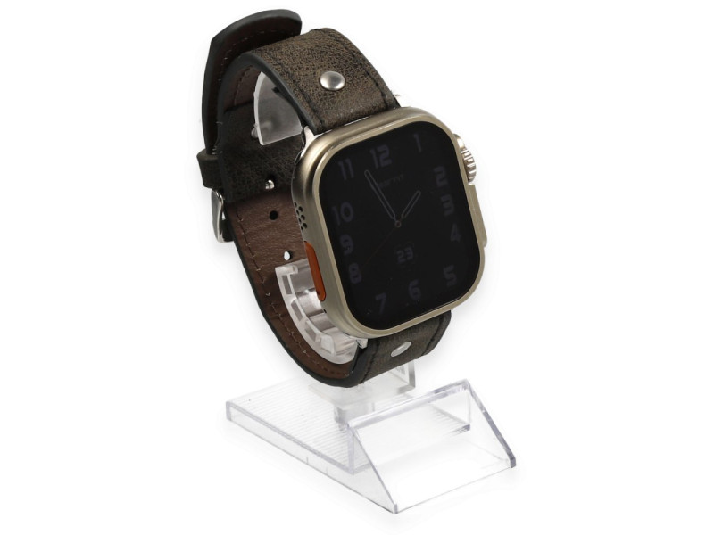 Newface Apple Watch Ultra 49mm NL18 Deri Kordon - Kahverengi