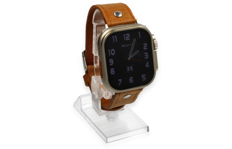 Newface Apple Watch Ultra 49mm NL18 Deri Kordon - Taba