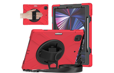 Newface iPad Pro 12.9 (2021) Kılıf Amazing Tablet Kapak - Kırmızı