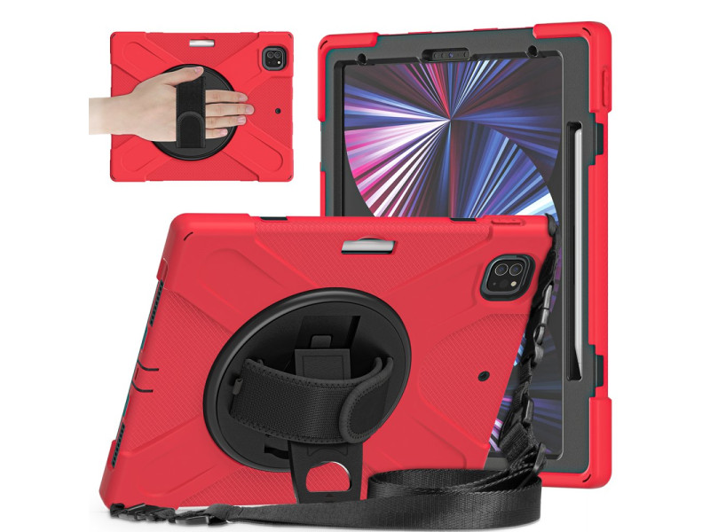 Newface iPad Pro 12.9 (2021) Kılıf Amazing Tablet Kapak - Kırmızı